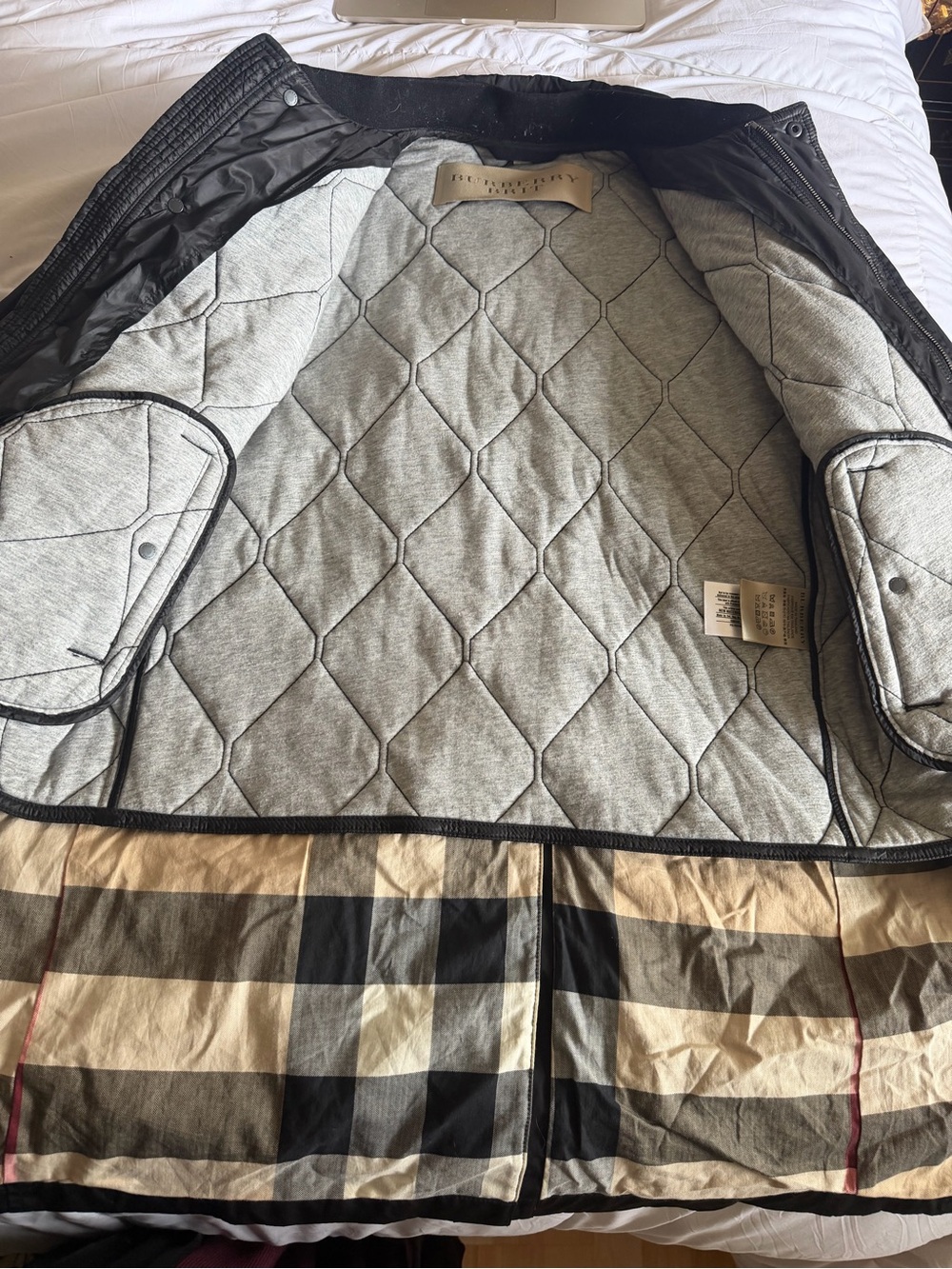 Burberry Black Trench Coat with Quilted Detachable Vest - Picture 7 of 11